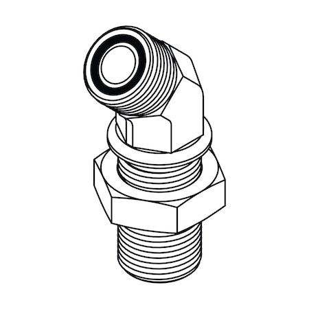Tompkins Hydraulic Fitting-Steel08MORFS BULKHEAD UNION 45 W/LN FF2702-LN-08-08